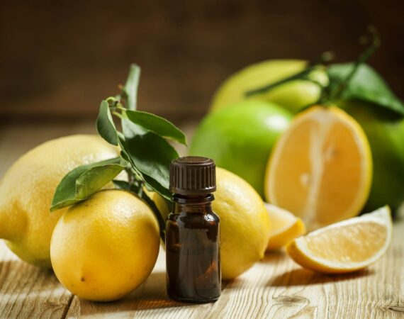 Essential oil of lemon and fresh lemons